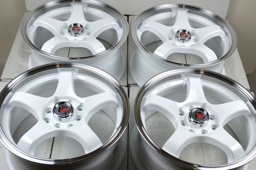 17 drift white wheels rims accord cabrio cobalt prius cooper civic 4x100 4x114.3