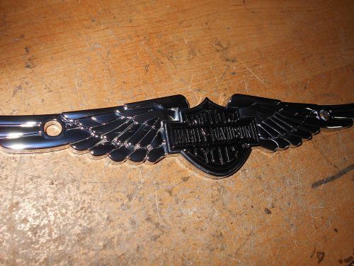 Harley davidson motor cycles harley-davidson wings chrome license plate emblem