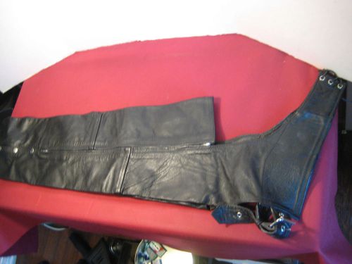 Unisex size small protech leather apparel genuine leather black chaps