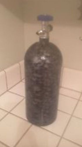 Empty black reusable 10lb nitrous oxide bottle with high flow valve