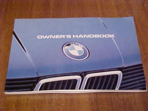 1983 bmw 381i owner&#039;s handbook manual
