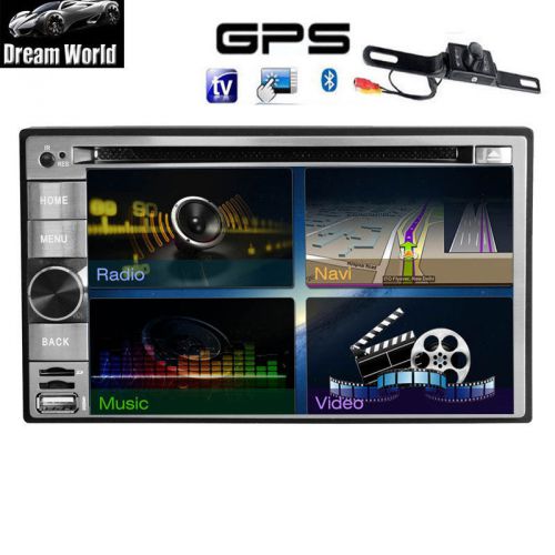 Gps navigation 6.2&#034; double 2din car dvd radio stereo android 4.4 wifi bt+camera