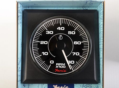 Outboard engine tachometer 8000 rpm tach gauge 5&#034; square marine faria 43205 usa