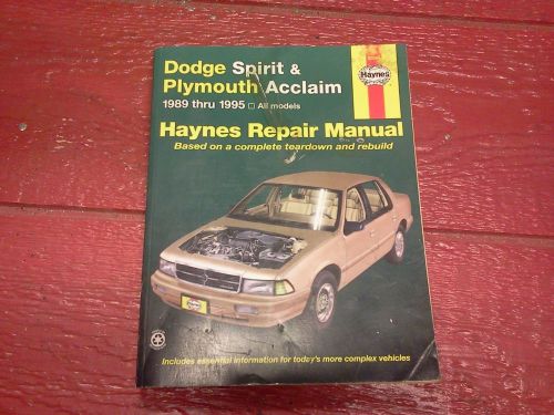 Haynes repair manual - dodge spirit  /  plymouth acclaim  /  1989  1990-1995