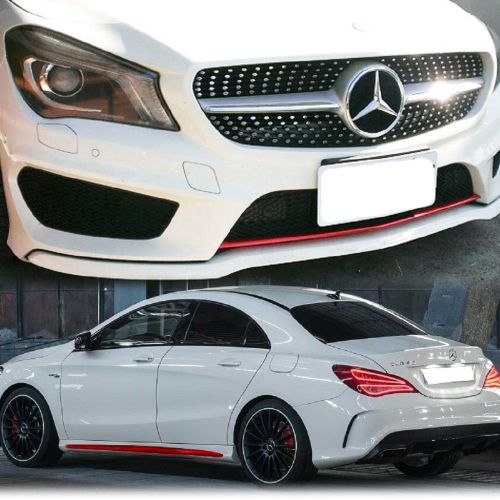 Paint red for benz w117 x117 cla sport side skirt cover  front lip spoiler cover