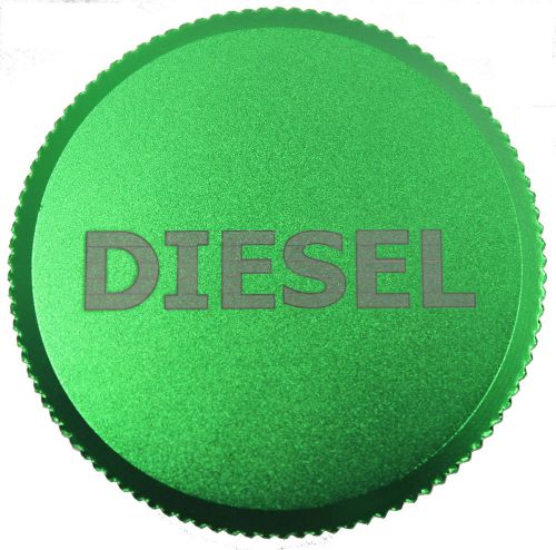 Diesel green anodized billet aluminum fuel cap magnetic for 2013-2016 dodge ram
