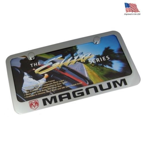 Dodge magnum chrome brass license plate frame -new!