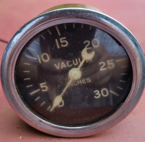 Vintage stewart warner vacuum gauge crescent moon needle
