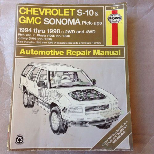 Chevrolet s-10 gmc sonoma pick up chev 1994 1996 ++ automotive repair manual.l