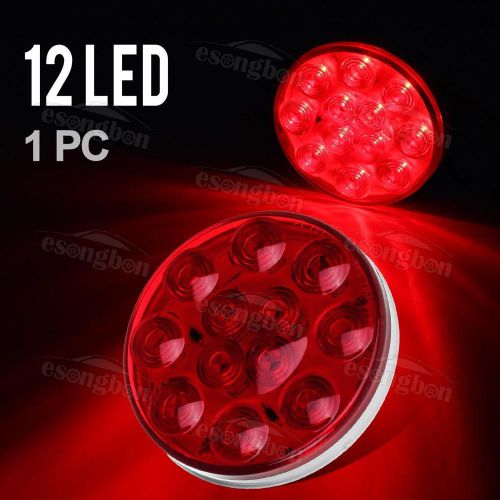 Red stop turn tail brake park light 4&#034; led 12 diodes surface mount trailer boat