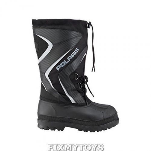 Oem polaris men&#039;s black waterproof snowmobile trail boot rated -100�f size 6-13