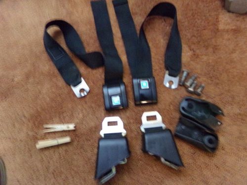 1967-71 gm black standard front seat belts w/ boots and bolts