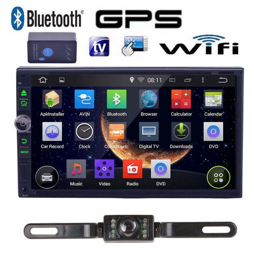 Double 2din touchscreen gps navi car stereo radio dvd wifi 3g player android obd