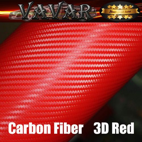 20&#034;x60&#034; 3d red carbon fiber texture vinyl car wrap sticker decal film sheet