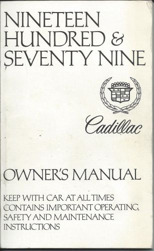 1979 cadillac owner&#039;s manual / warranty / polyglycoat warranty / gasoline maint.