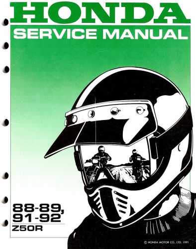 1988 to 1992 honda z50r mini motocross motorcycle service manual -z 50 r-z50