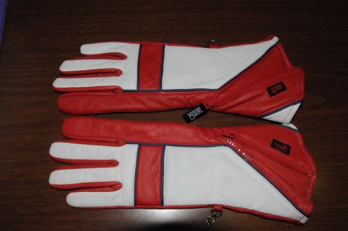 Vintage tourmaster road race gloves medium red, white and blue trim
