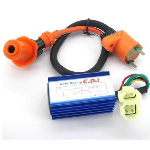  6 pins ac cdi box + ignition coil for gy6 scooter moped qmb139 50cc -150cc