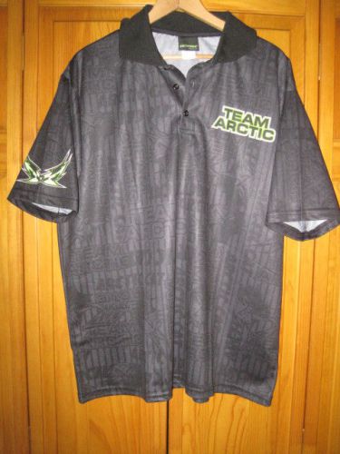 Team arctic cat short sleeve polo snowmobile shirt men&#039;s l black