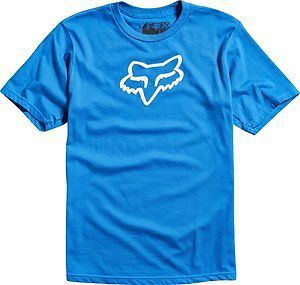Fox racing legacy youth boys short sleeve t-shirt blue