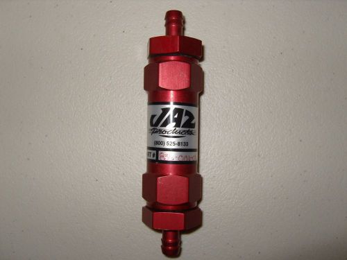 Jaz fuel filter red anodized inlet and outlet 3/8 in.  part #836-001-06