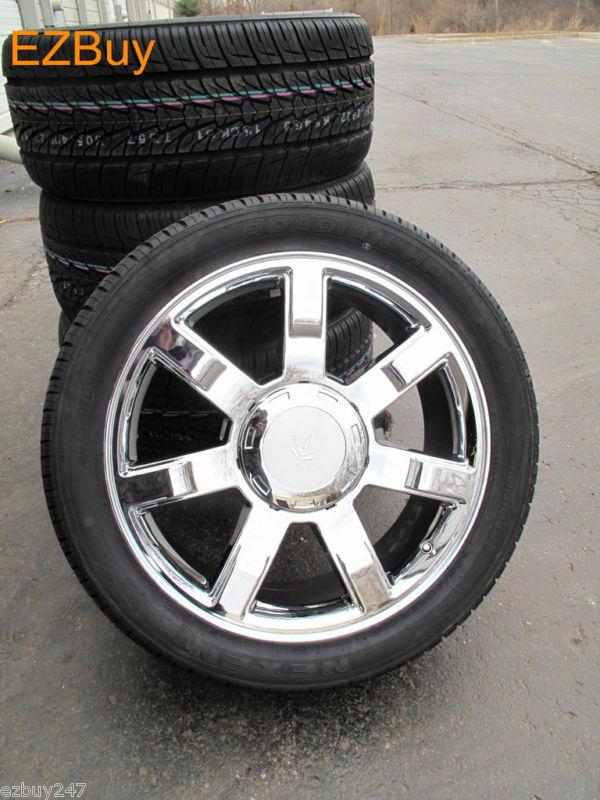 22" gmc chevrolet escalade factory chrome wheels 5309 tires 285-45-22 nexen tpms