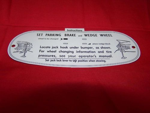 1961 cadillac jack instruction sheet / tag