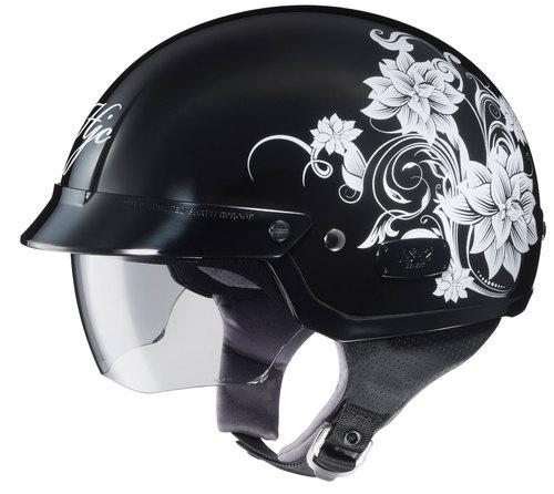 Hjc is-2 blossom open face half shell motorcycle helmet  pink size x-small