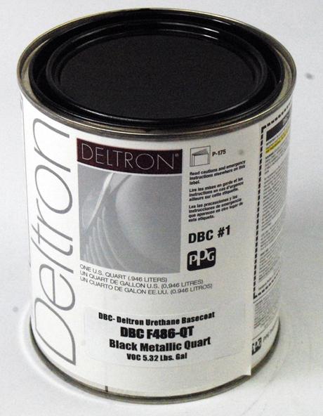 Ppg dbc deltron basecoat black metallic quart auto paint
