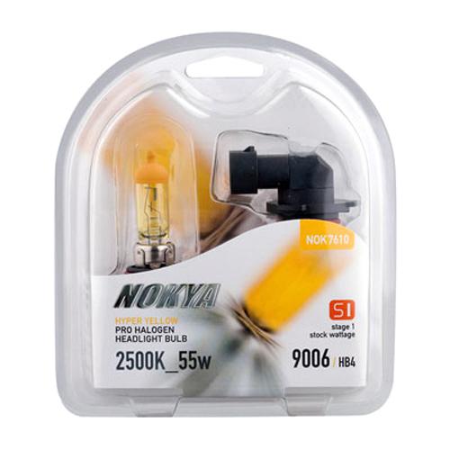 Nokya hyper yellow 9006 / hb4 55w halogen headlight bulbs + free gift