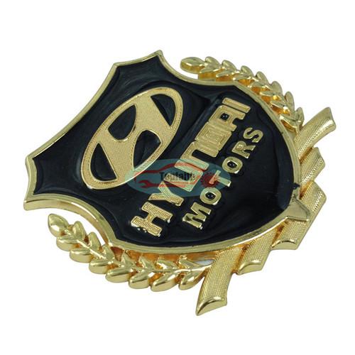 2pcs gold chrome metal rear side emblems emblem badge sticker for sonata elantra