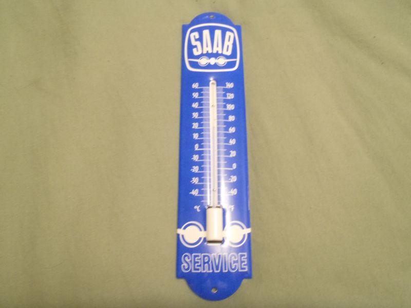  saab porcelain wall service thermometer sign garage man cave 