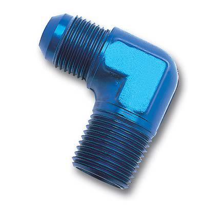 Russell 660870 fitting 90 degree -8 an male to 1/2" npt male aluminum blue each