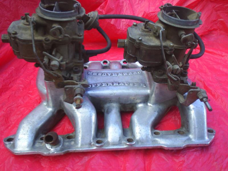 241 270 hemi dodge offenhauser dual carburetor intake manifold 2x2 2 2 barrel 