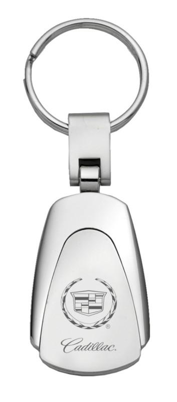 Cadillac chrome teardrop keychain / key fob engraved in usa genuine