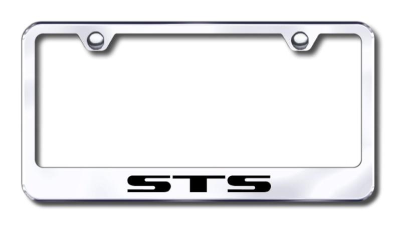 Cadillac sts  engraved chrome license plate frame made in usa genuine