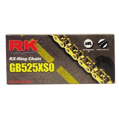 Rk gb525xso motorcycle chain 525 120 links gold zinc plated gb525xso-120