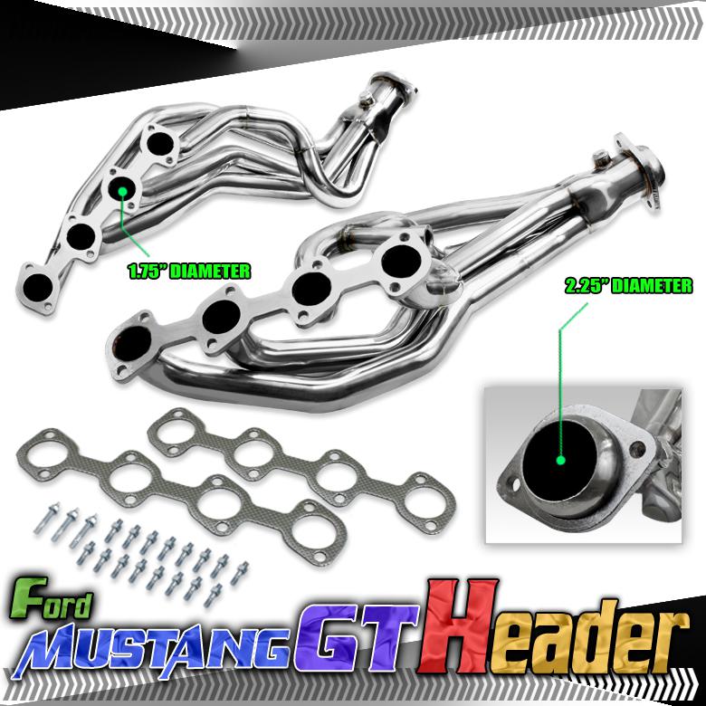 96-04 mustang gt 4.6l v8 stainless long tube performance header/manifold exhaust