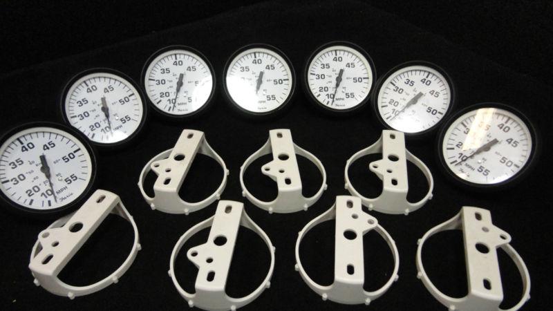 Lot of (7) speedometer gauges #32909 #se9473 faria euro white style 55mph 