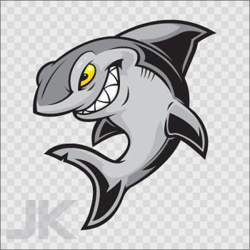 Decal sticker shark sharks funny smile cartoon jaws ocean pacific 0500 ag796