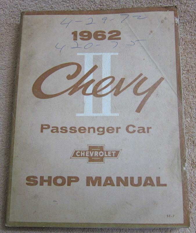 Vintage original 1962 chevrolet chevy ii passenger car shop manual   