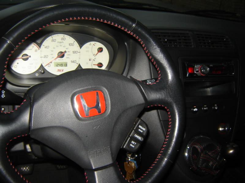 Ep3 steering wheel red emblem decal oem jdm type-r ctr civic si ap2 s2000 accord