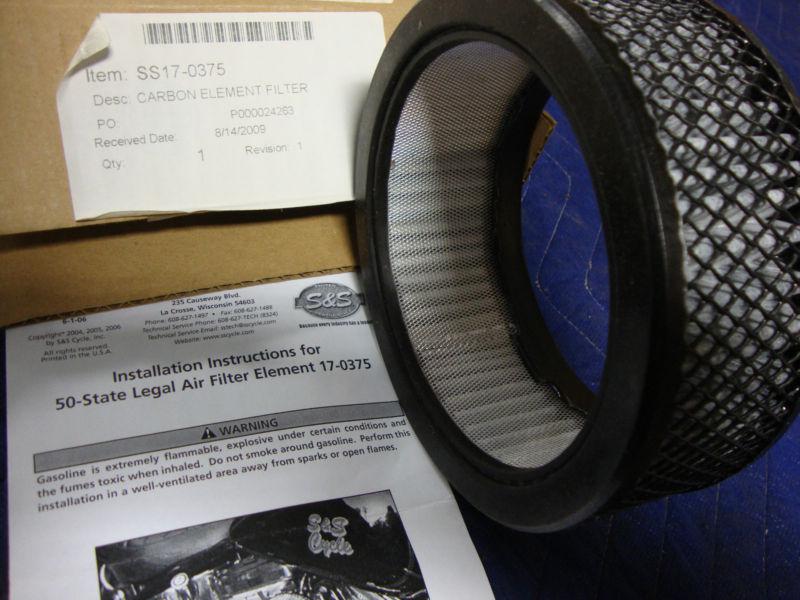 S&s 50 state legal carbon air filter element big dog aih harley custom