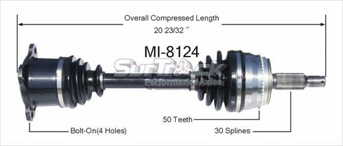 Sur track mi-8124 cv half-shaft assembly-new cv axle shaft