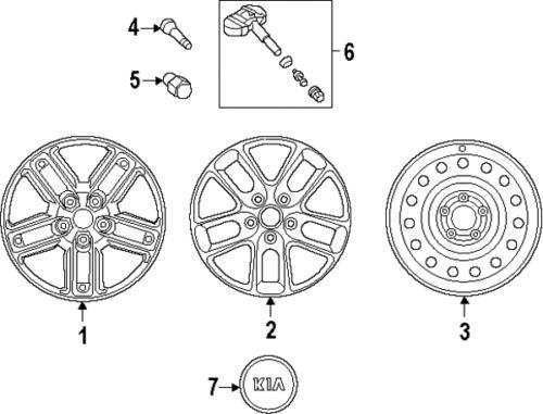 Kia 529104u250 genuine oem factory original wheel, alloy