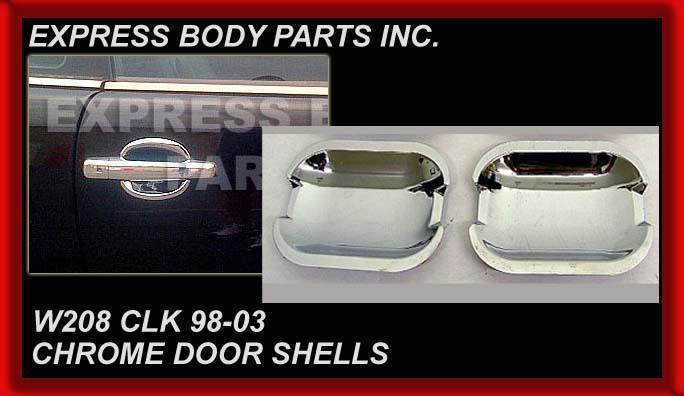 98-02 clk320 clk430 chrome door handle shell caps insert pair trim body molding