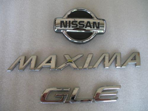 2000 2001 nissan maxima gle rear trunk chrome emblem logo set 00 01