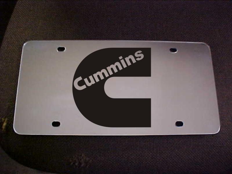 Cummins diesel clear mirror license plate