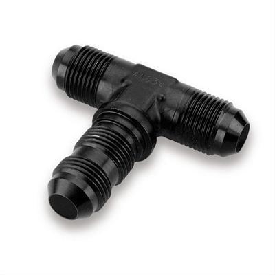 Earl's performance fitting tee adapter ano-tuff aluminum black anodized each