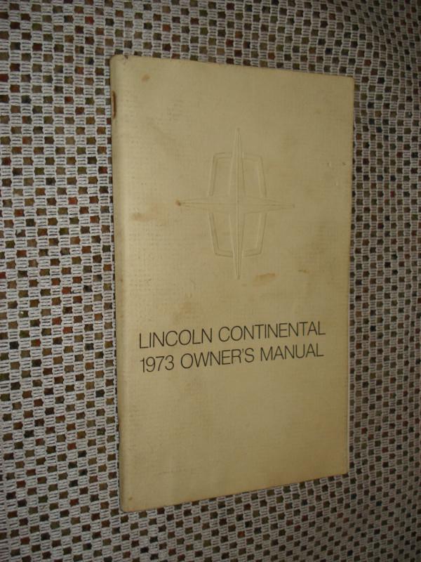 1973 lincoln continental owners manual original glovebox book